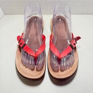 UGG PINK LEATHER ADJUSTABLE FLIP FLOPS SZ 8